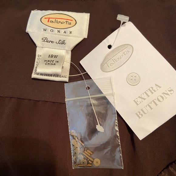 TALBOTS SILK SKIRT/RICH DARK BROWN/Sequin & bead accents/NEVER WORN W TAGS - Picture 5 of 8